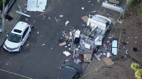 Surveillance video captures box truck explosion in Boyle Heights